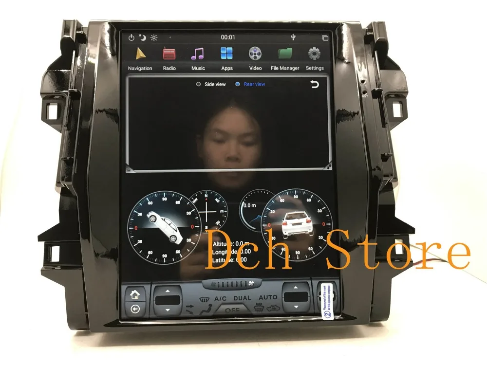 12,1 дюймов вертикальный tesla стиль Android 8,1 автомобильный dvd-плеер gps для Toyota Fortuner для авто AC px6 carplay