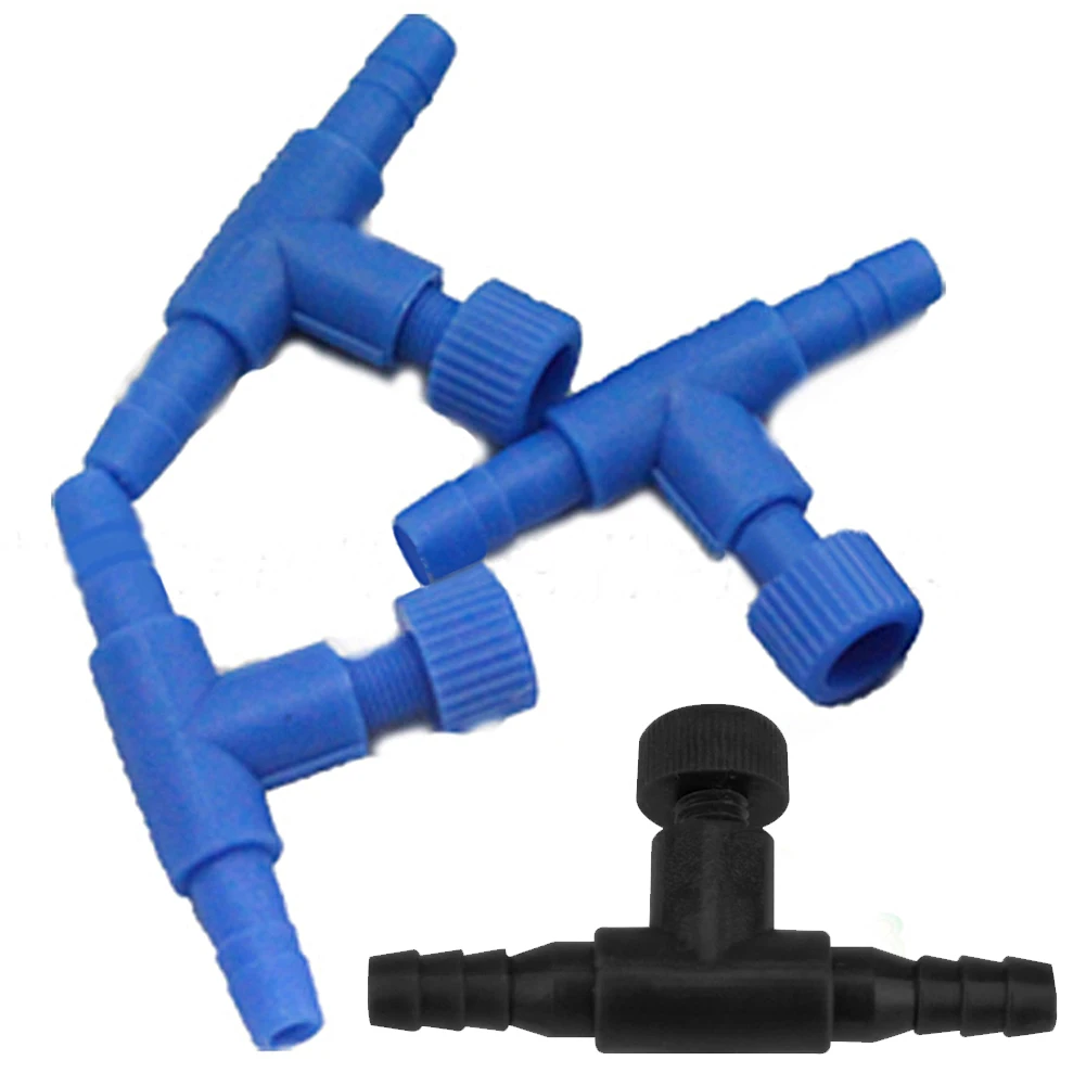 

T-Shape Aquarium Airline Tubing Pipe Tube Adjustable Connector Pump Flow Control s Switch Tap Hose Trachea 4.0mm Air Tube