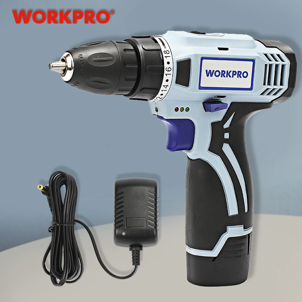 WORKPRO 12V Малый бытовый Электрический Аккумуляторная дрель литий ионный Батарея DIY