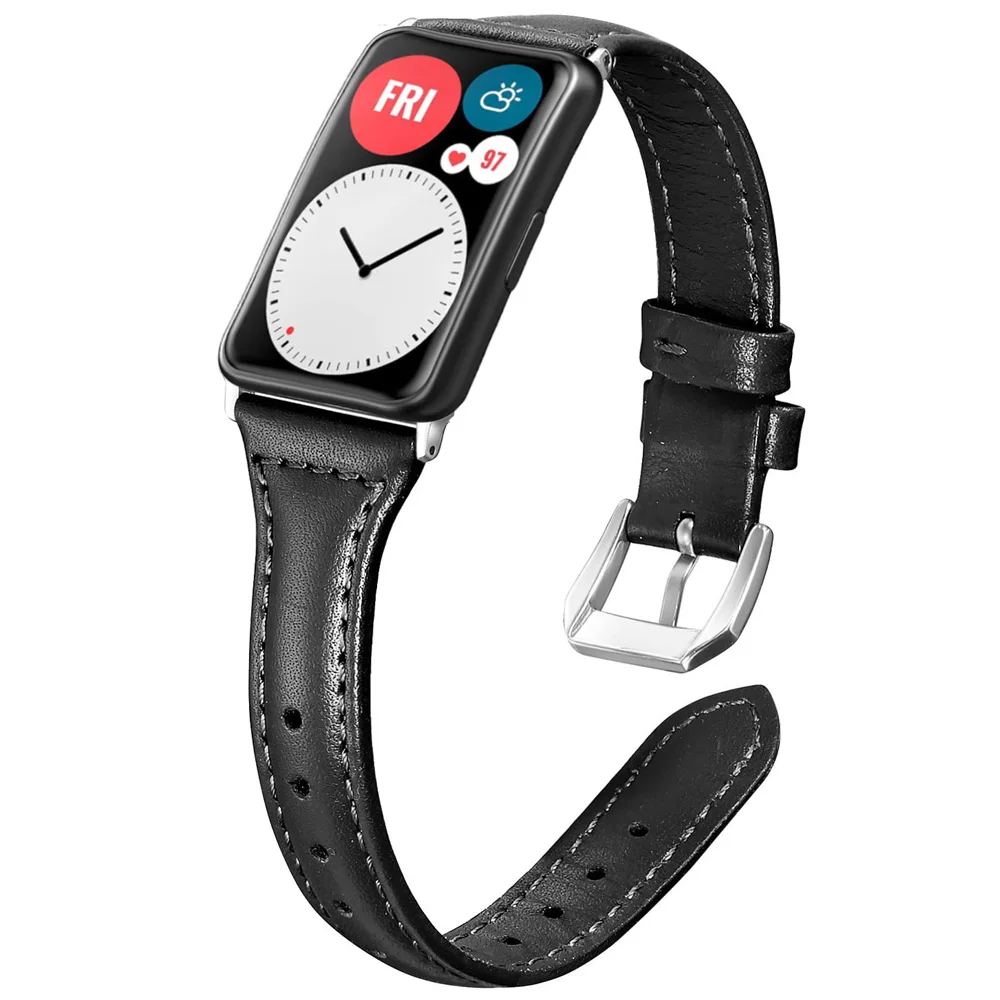 

Band For Huawei Watch FIT Strap smartwatch Accessories Genuine Leather wristband bracelet Huawei Watch fit Leather Strap