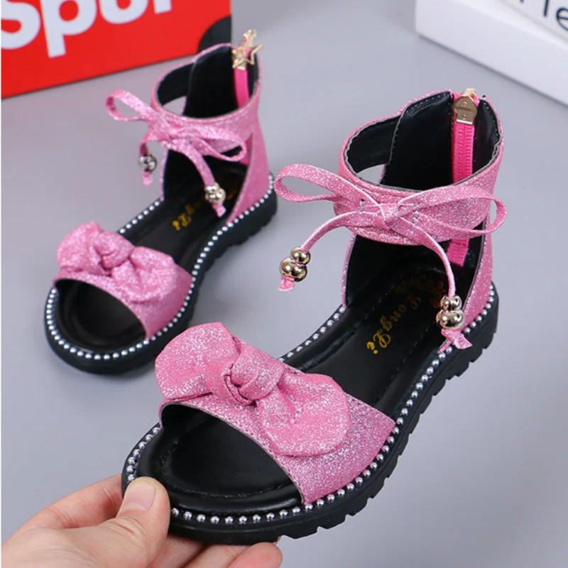 Girls Sandals 2022 New Children's Fashion Soft Bottom Princess Shoes Little Girl Toddler Baby Shoes Sweet Girls Sandals enlarge