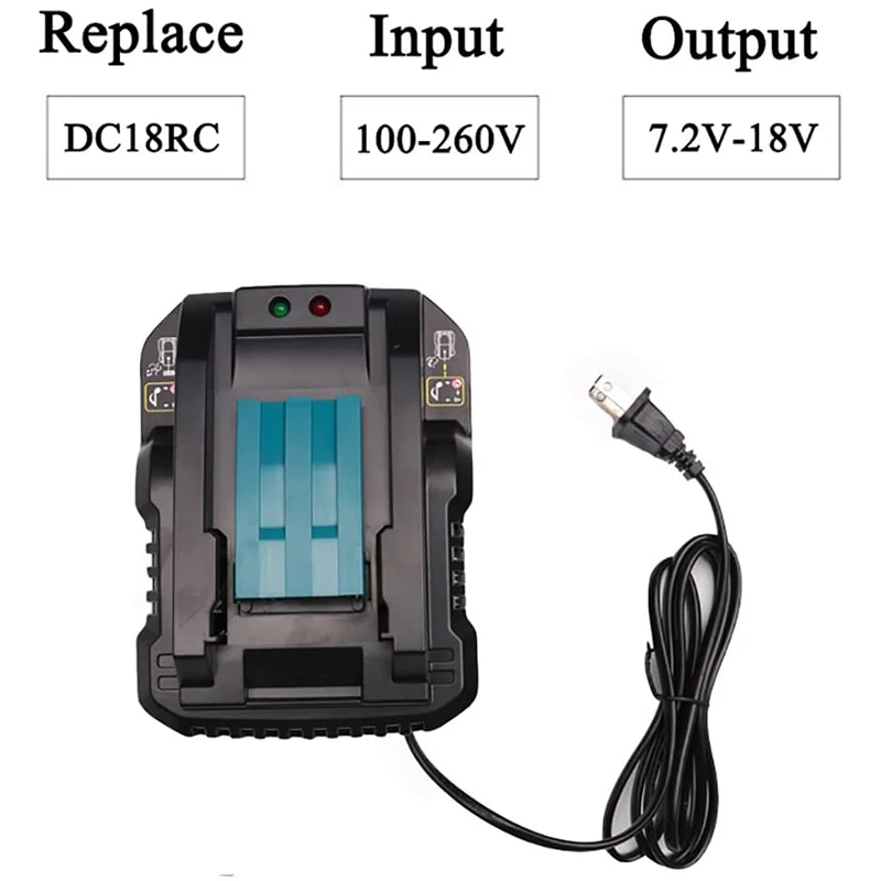 DC18RC 14 4 в 18 4A литий-ионная батарея зарядное устройство для Makita BL1830 BL1840 BL1850 BL1815 BL1430