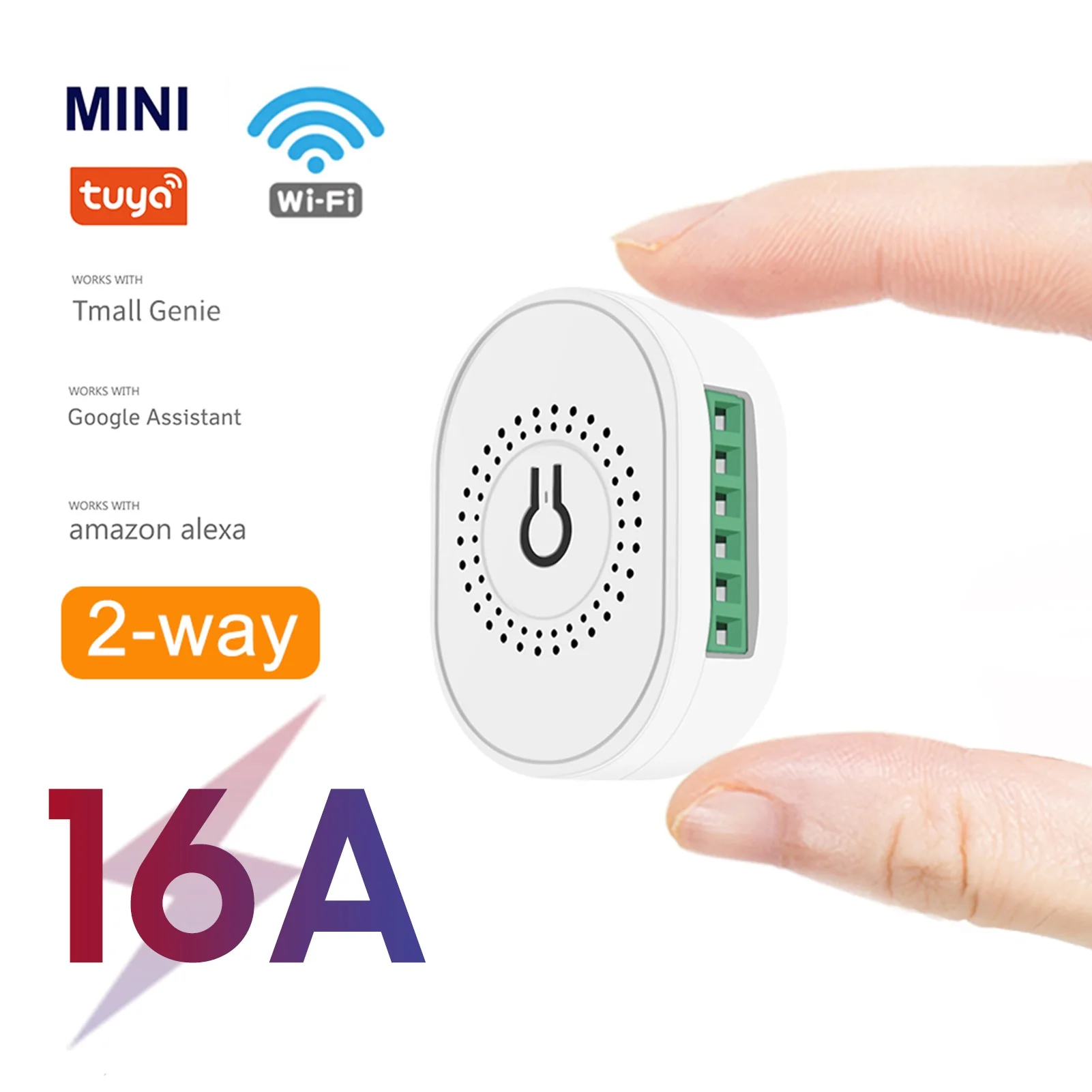 

WiFi 2-Way Smart Switch Module Household Home Switch Controller Mini Switch Remote Control On & Off Breaker for Voice Assistants