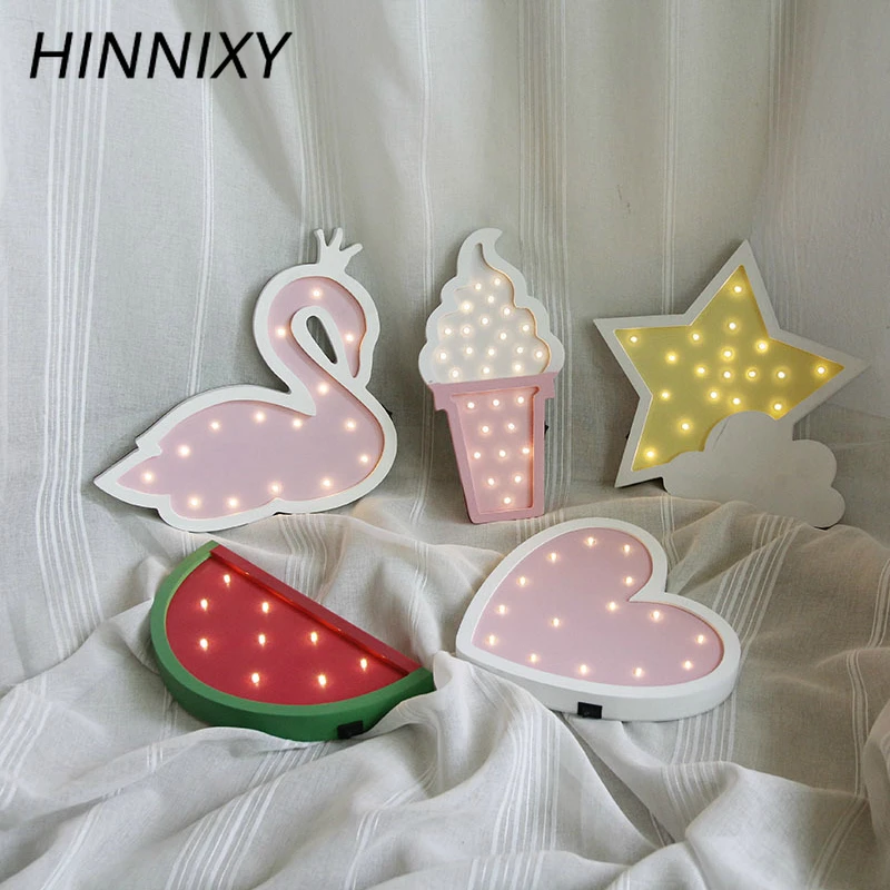 Hinnixy привлекательный ночник для девочек стиль замка торта машины радуги детские