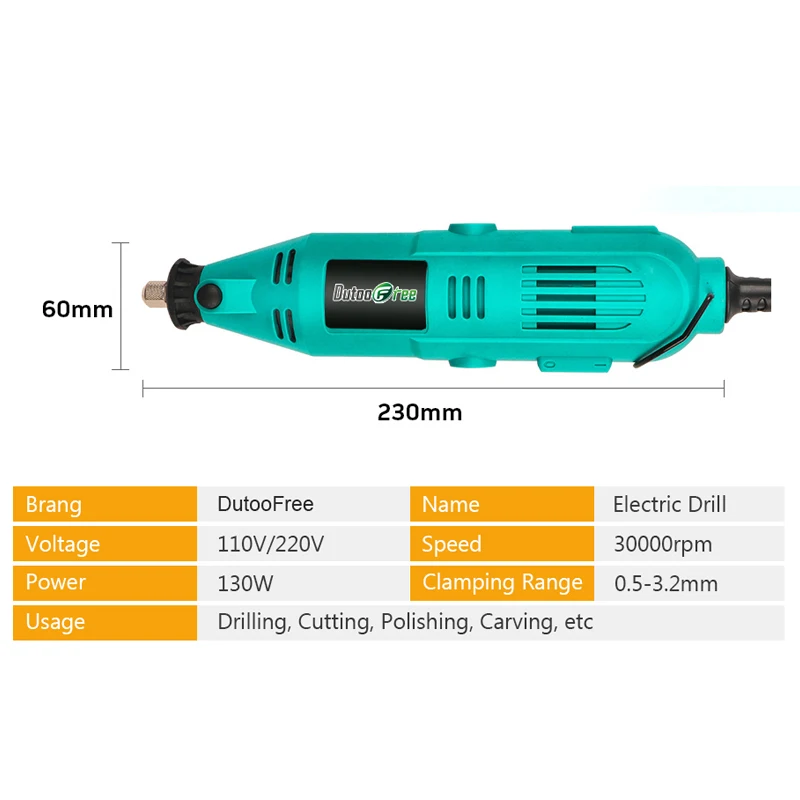 

Dutoofree Electric Drill Grinder Engraving Pen Grinder Dremel Mini Drill DIY Drill Electric Rotary Tool Mini Grinding Machine