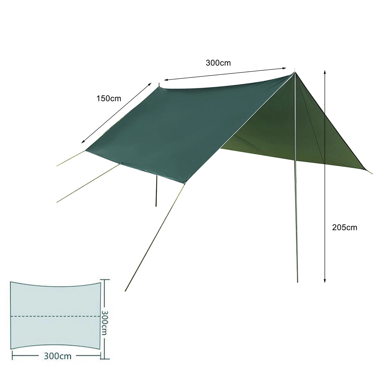 

Camping tent tarpaulin outdoor tent tarpaulin anti-ultraviolet with portable storage bag suitable for outdoor use 3m*3m