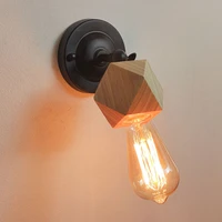 wooden nordic wall lamp modern wall sconce for bedroom living room home lighting steering head e27 wall light