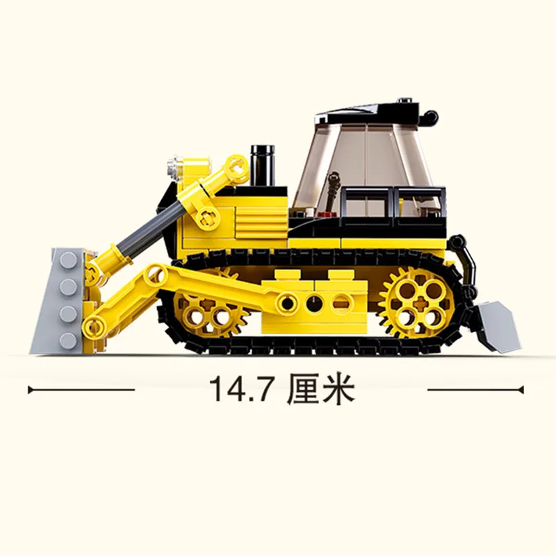 231PCS Sluban Building Blocks 0802 Construction Machinery Bulldozer Forklift Assembly Model Boy Assembling Toy Gift | Игрушки и хобби