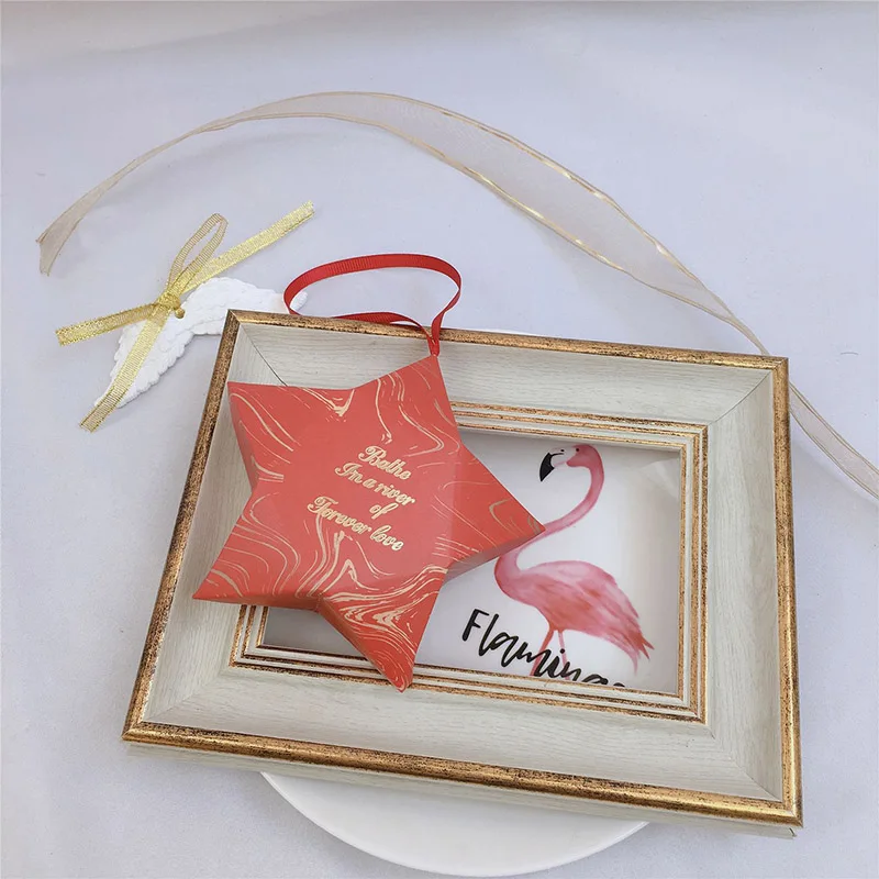 10 шт. пятиконечные Звездные коробки с мраморным золоченым узором Свадебная