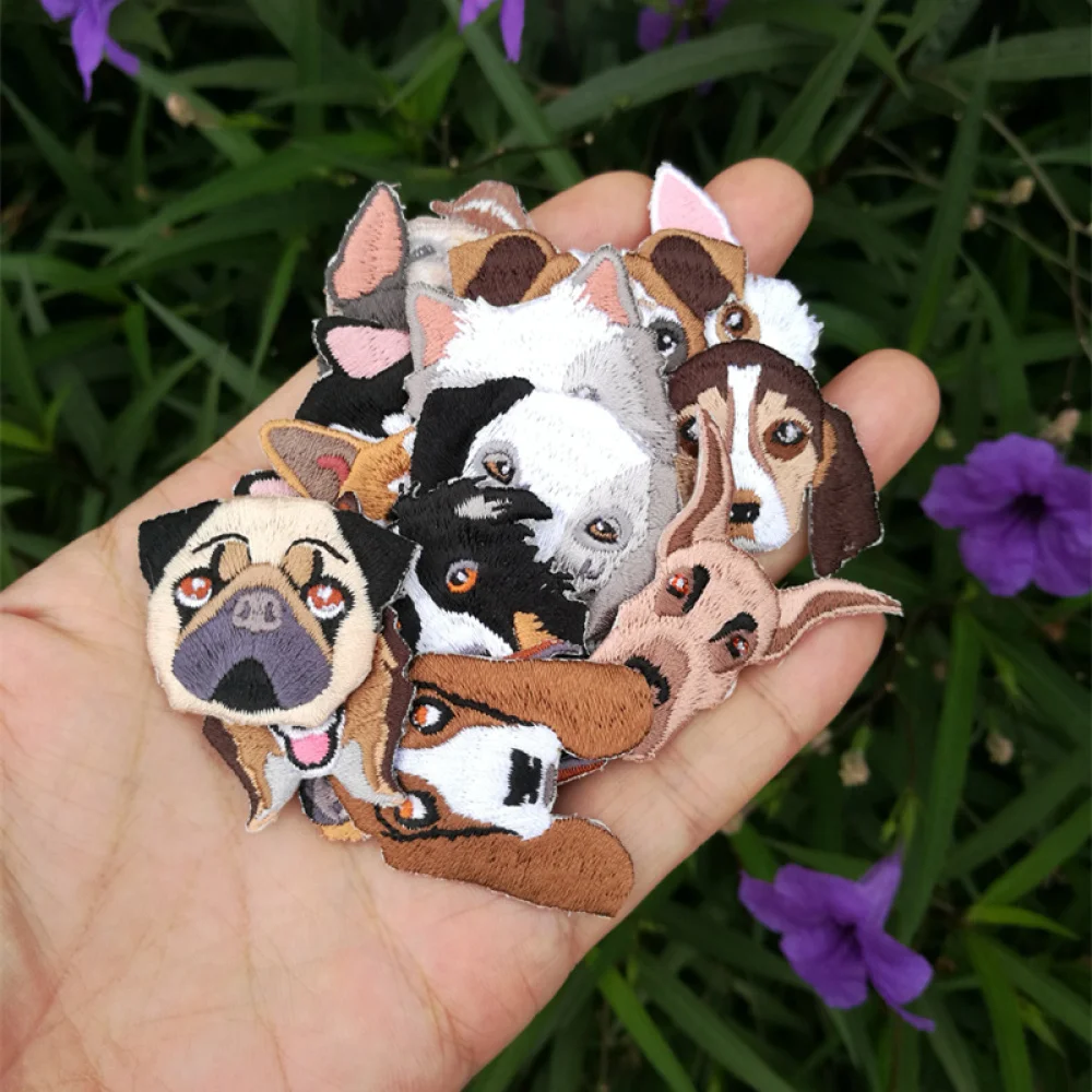 Детская нашивка с вышивкой в виде милой собаки тканевые наклейки Жевательная