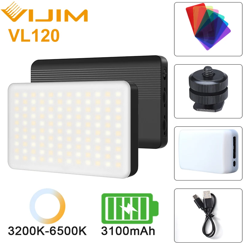 VIJIM VL120 светодиодсветильник для видеосъемки 3200 6500K с рассеивателем эффектом RGB