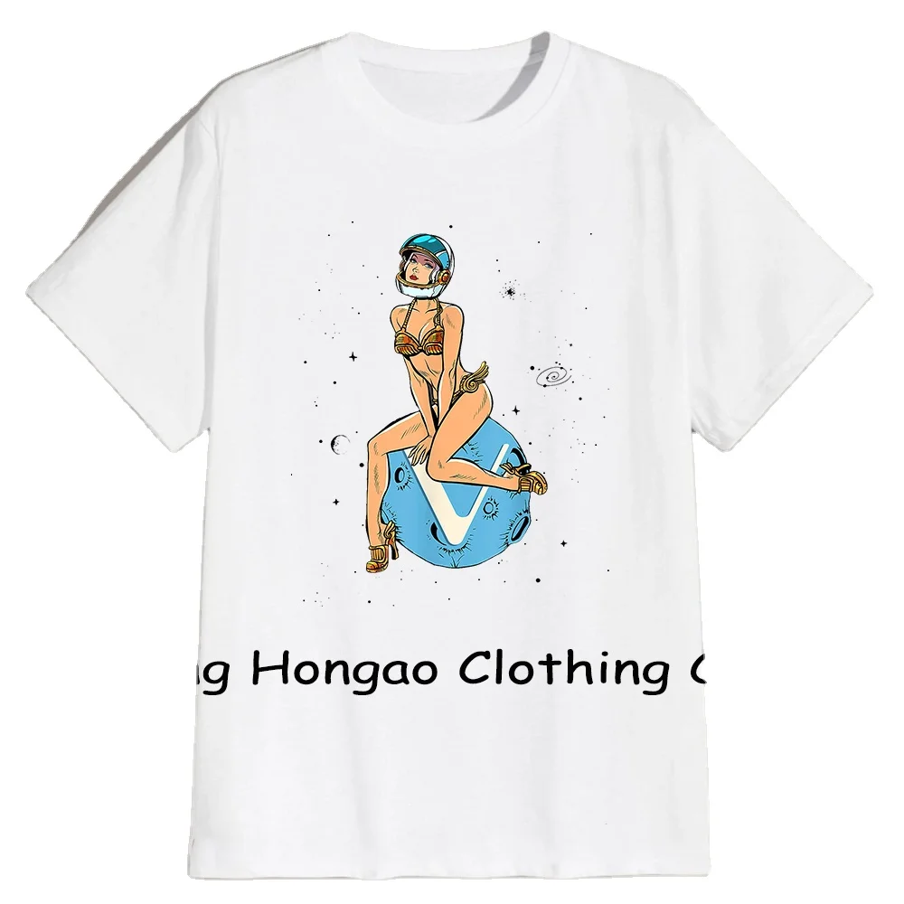 

Hot Sale Women Short Sleeve T Shirts Pin Up Girl Hodling Xrp Ripple Crypto Moon Graphic T Shirts Art Vintage Shirts For Women
