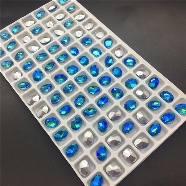 Овальные Стразы АВ цветов 6x8 мм 84 шт. стразы с острыми носками и стразами для