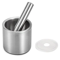 mortar and pestle sets 188 brushed stainless steel manual spice grinder herb bowl