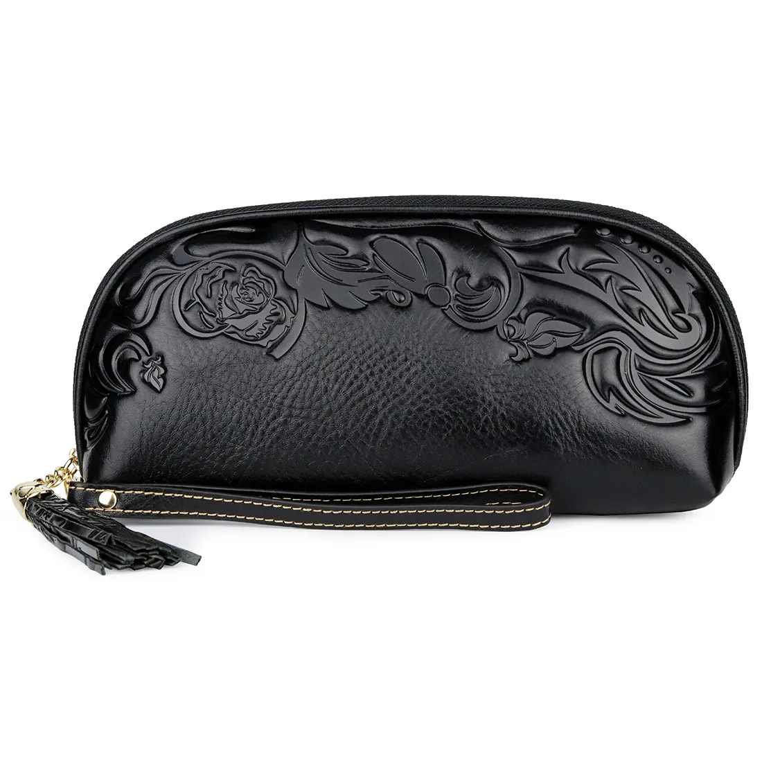 

Leather purse women's long leather purse women's Flower Purse large leather women's handbag