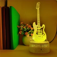 bluetooth speaker creative 3d musical instrument bass rock illusion lamp led 7 color change gradient child sleep nightlight gift