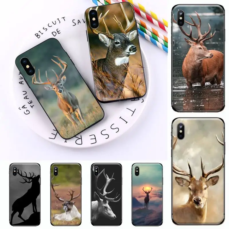 

Stag Bull Moose Reindeer Deer Phone Case For iphone 12 11 13 7 8 6 s plus x xs xr pro max mini