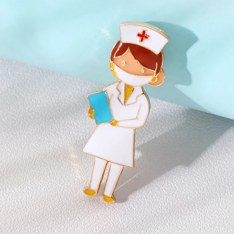 Милые эмалевые ювелирные изделия Мультяшные Броши медсестры врача больницы