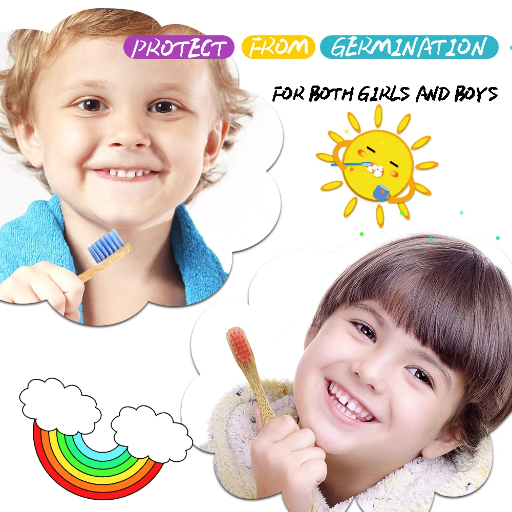 Детская зубная щетка детская бамбуковая цветная ручная Экологичная случайные