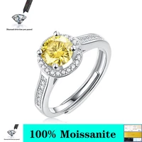 yellow 1 0ct 6 5mm vvs d colorful cushion 18k white gold plated 925 silver moissanite gorgeous engagement ring claw setting