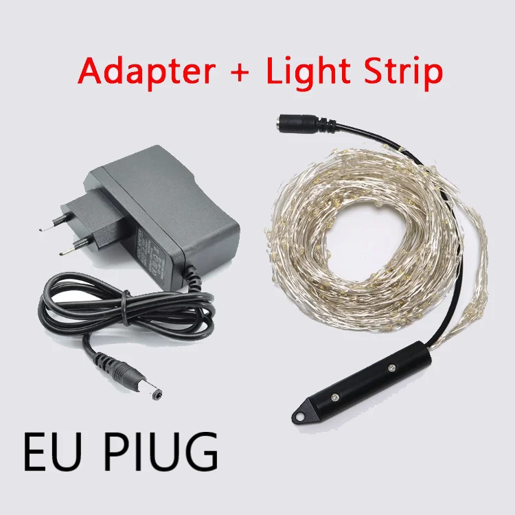 2M 10 Branches 200 LEDs String Fairy Lights christmas Decorations For Home Outdoor LED Light Decoration With DC Adapter Holiday | Лампы и