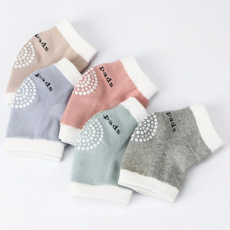 

New four seasons baby knee pads thin infant crawling toddler Leggings semi Terry anti-skid glue dispensing children's protectors