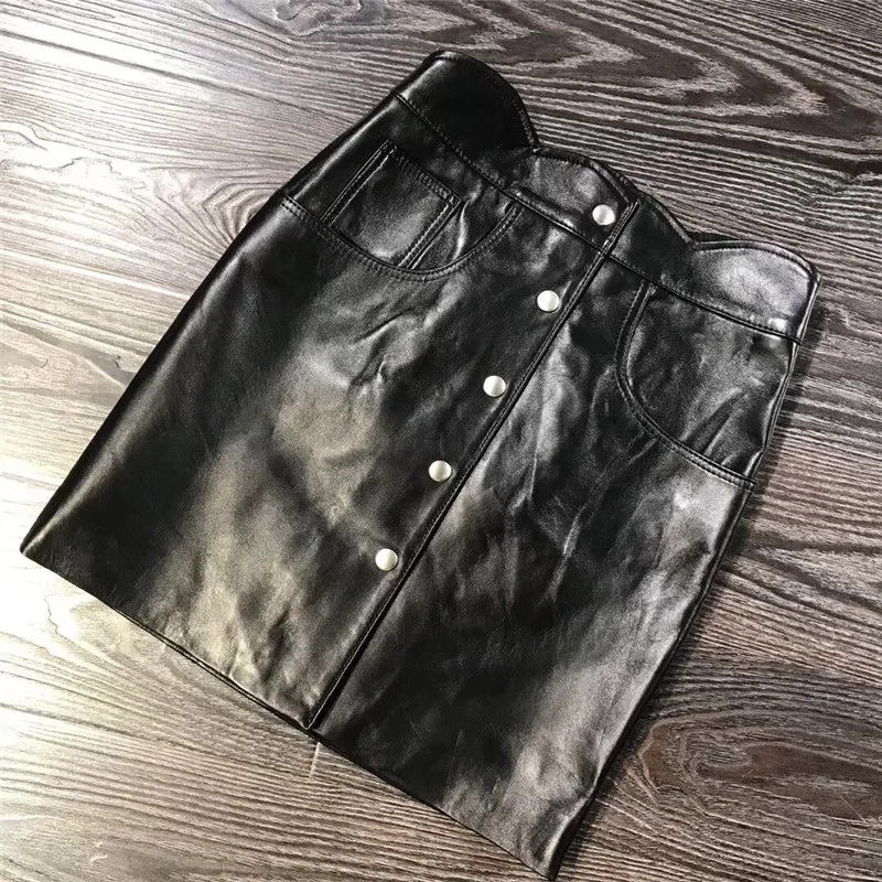 

real women leather lady skirt