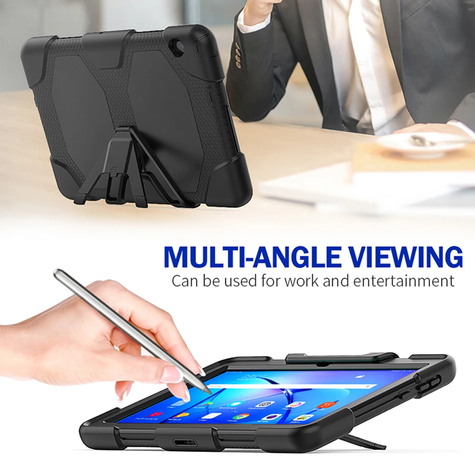 heavy duty rugged cover with kickstand for huawei mediapad t3 9 6 shockproof silicone casestylus free global shipping