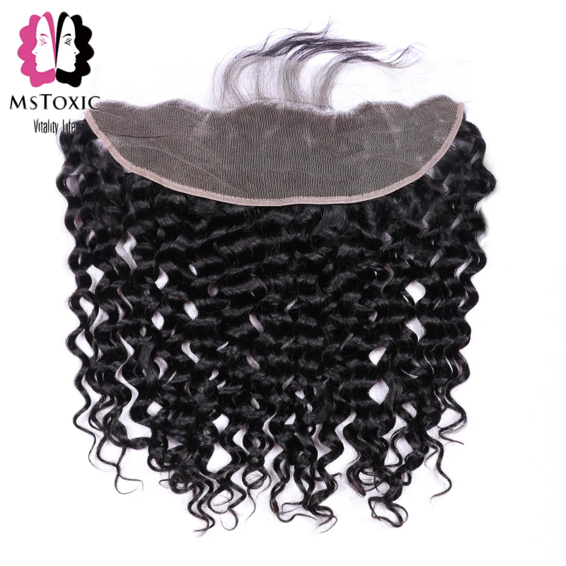 Бразильские пучки волнистых волос с фронтальной связкой натуральных закрытыми