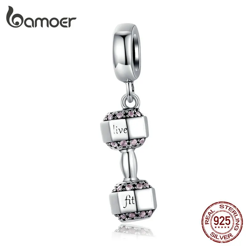 Bamoer, настоящая 925 пробы, серебряная подвеска, Шарм для женщин, 925, браслет-змея, ожерелье, бумбелл, спортивный дизайн SCC1340