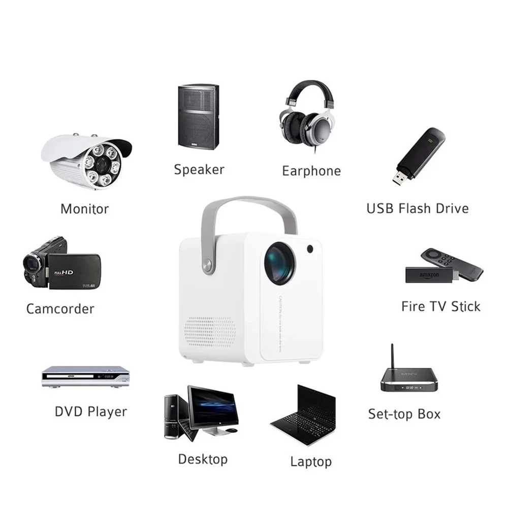 

Портативный проектор VCHIP YJ350 4K, проектор для домашнего кинотеатра 3D 1080P Wi-Fi, портативный медиаплеер, рождественский подарок