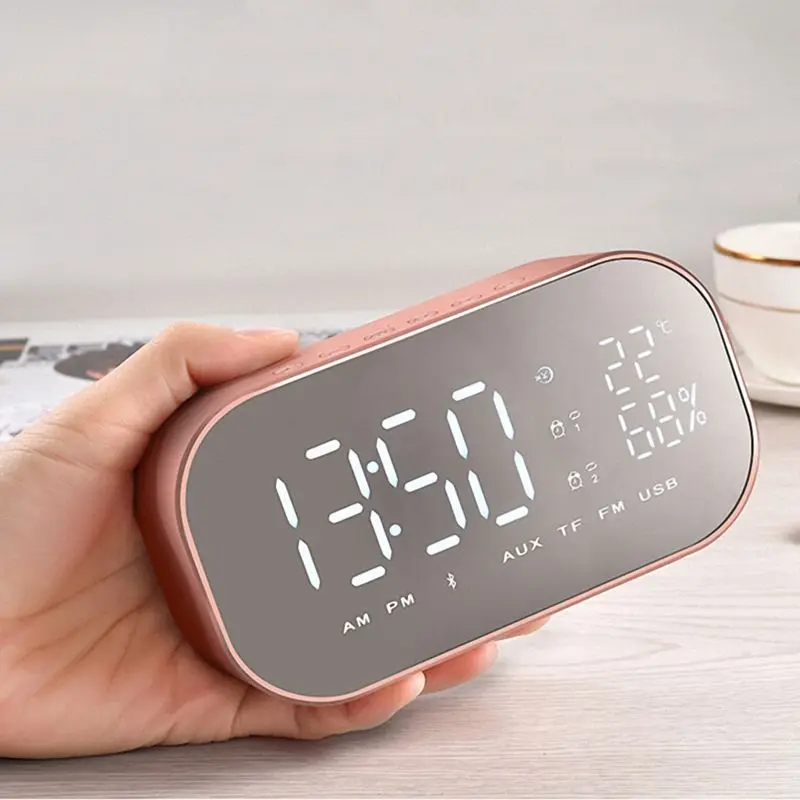 Retail Rose Gold S2 Bluetooth wireless mini alarm mirror small stereo computer car subwoofer creative bedside speakers | Электроника