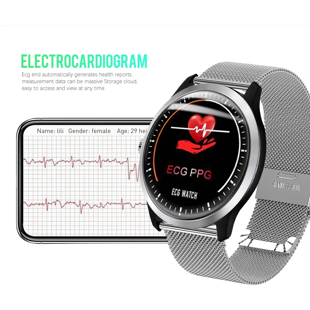 ELFTEAR N58 Смарт-часы для мужчин IP67 Водонепроницаемый ECG 3D UI старая мода стабильный чип сообщение напоминание долгого ожидания Быстрая зарядка