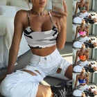 Женская камуфляжная футболка без рукавов, с круглым вырезом