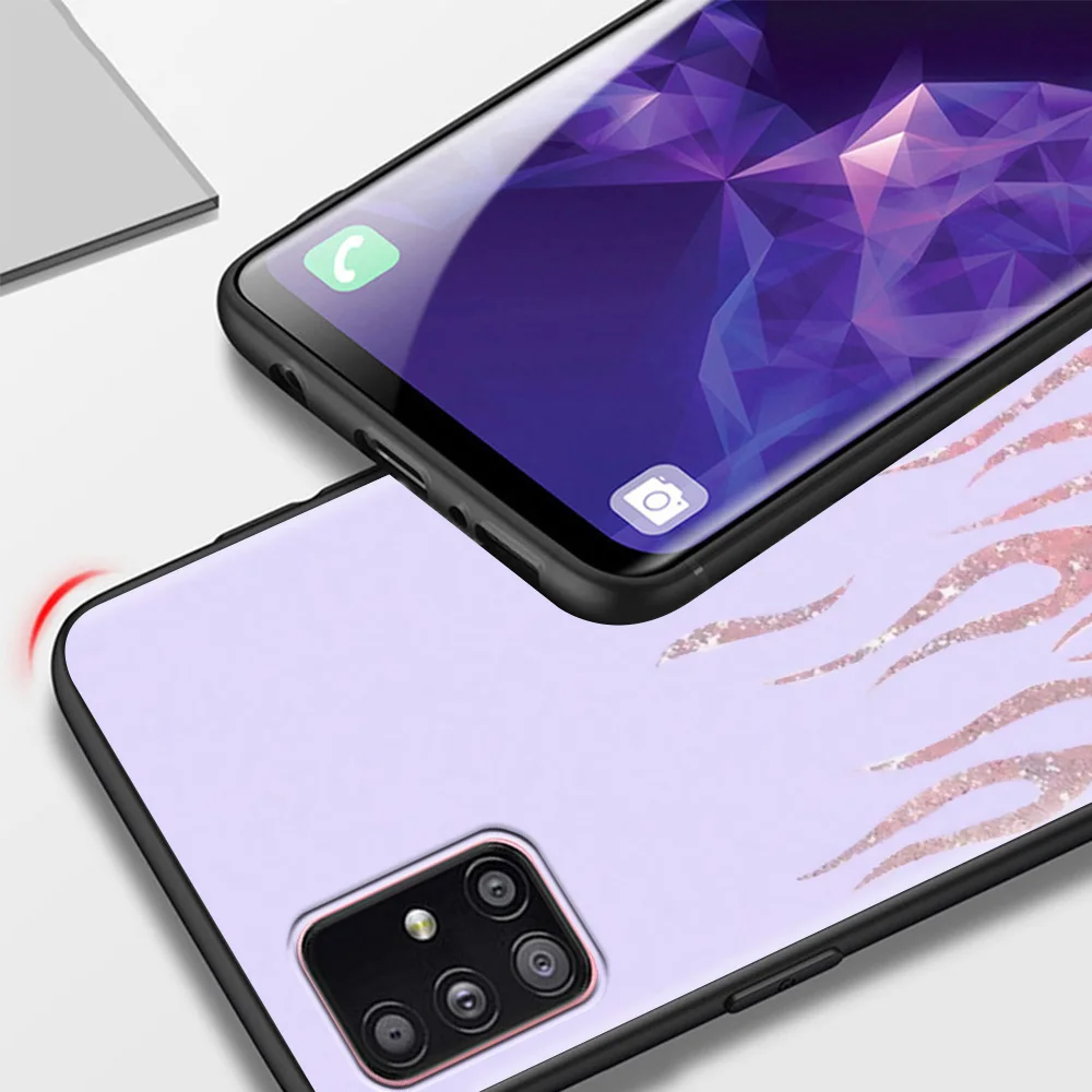 Чехол для телефона Flam Fire Art черный мягкий чехол из ТПУ Samsung Galaxy A51 A12 A21s A71 A31 A52 A32 A02s