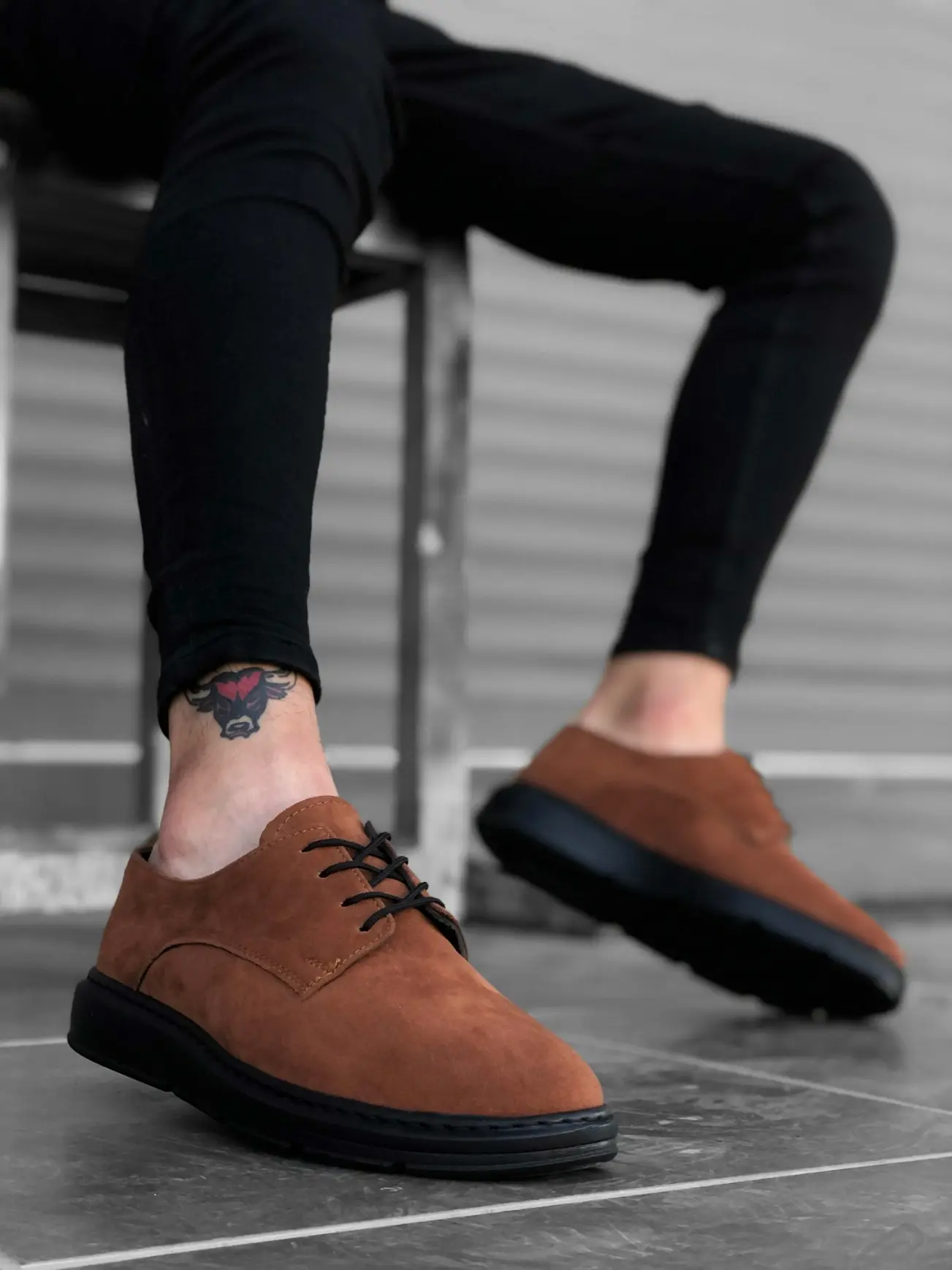 

BveA Store men's fashion spring summer winter comfortable Casual Laced Suede Tan High Sole Casual Men Shoes