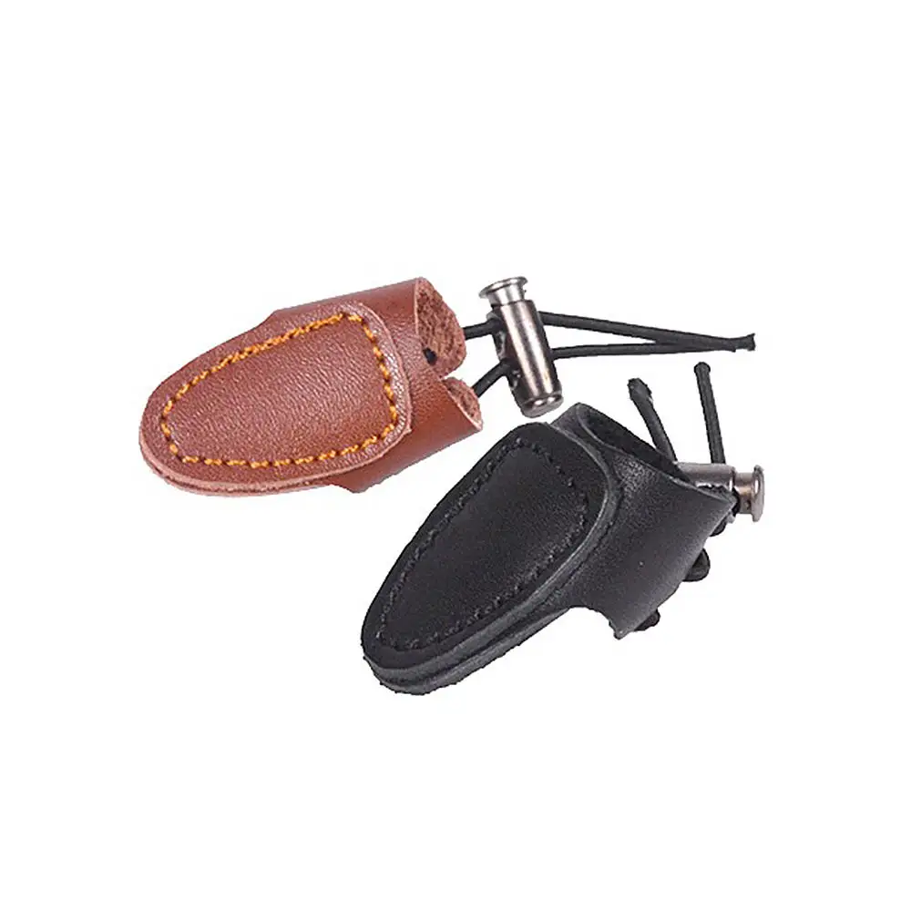 3pcs Adjustable Archery Finger Protector Tab Guard Glove Gear Leather Traditional Bow Hunting Tool Protection Gloves | Спорт и