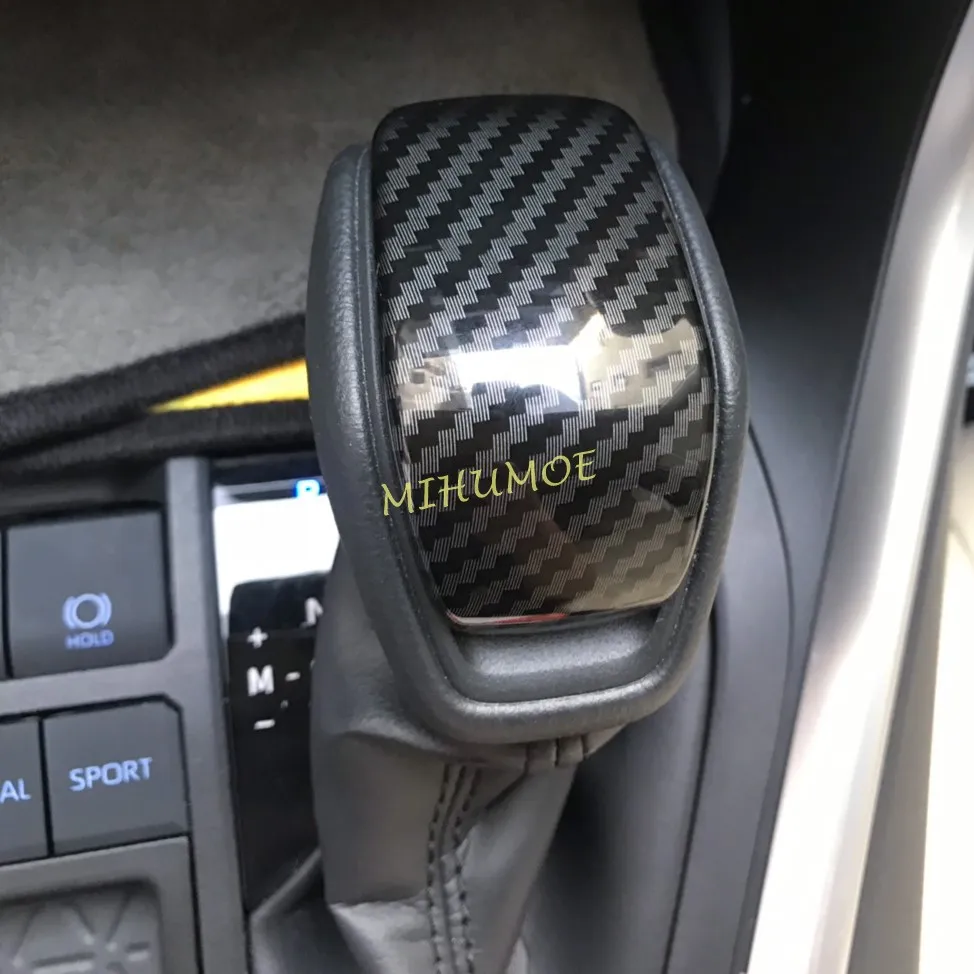 

Carbon Fiber Gear Shift Lever Knob Cover For Toyota RAV4 Highlander Kluger Suzuki Across 2020 2021 2022