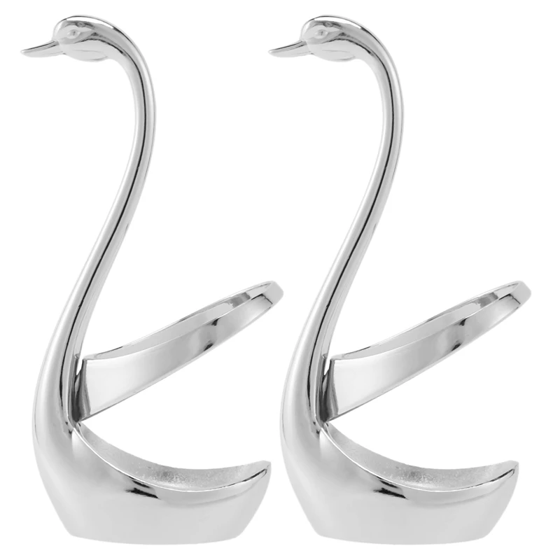 

2X Stainless Steel Fork and Spoon Holder, Decoration Tableware Set kitchen Tools Swan Holder Cutlery Holder,Best gift