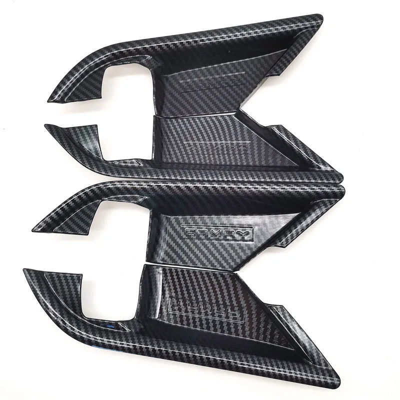 

Carbon Fiber Look ABS Interior Door Handle Bowl Cover Trim For Toyota Camry 2018-2021