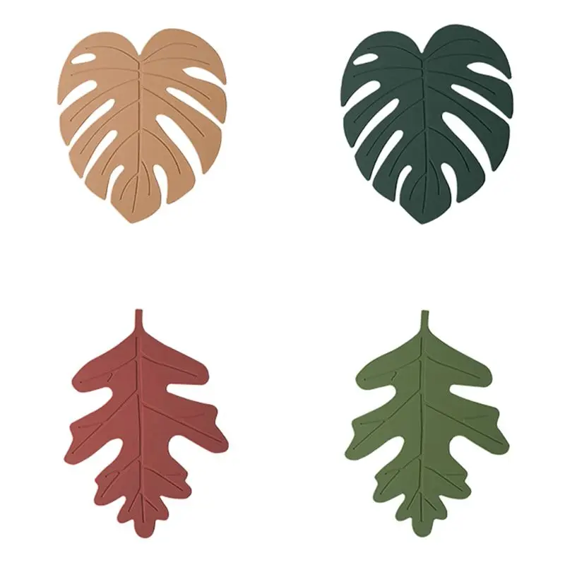 Прямая поставка. 4 шт. в форме листьев силикагель анти обжигающий силиконовый