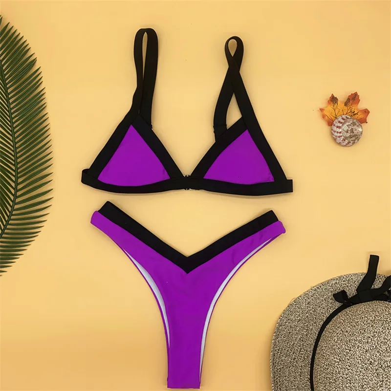 Сексуальный бикини из двух частей футболка купальник много цветов на выбор