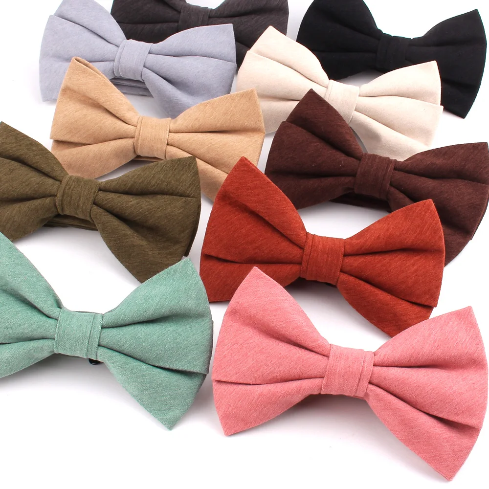 

Wedding Bowtie Solid Color Bow tie For Women Men Butterfly Ladies Bow knot Adult Cotton Bow Ties Cravats Groomsmen Bowties