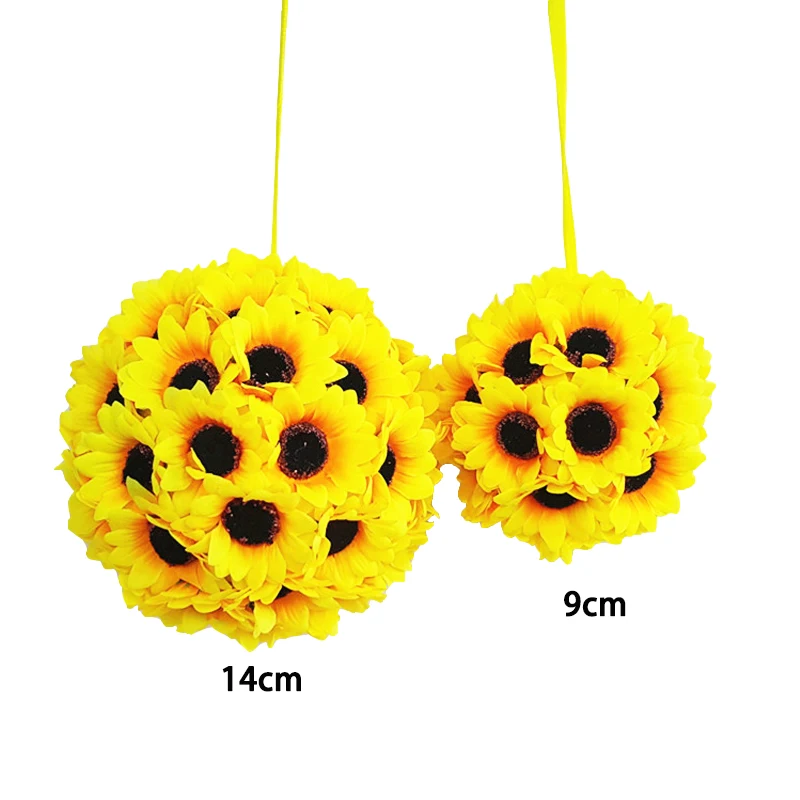 1 шт. подвесной Декор цветок шар центральный Шелковый Подсолнух Свадебные