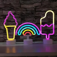 creative led neon light sign rainbow ice cream neon lamp for party wedding bedroom christmas home decor gift night lamp