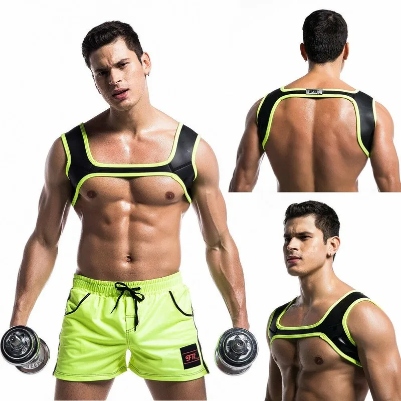 

Mens Tracksuit Set Handsome Exercising Workout Men's Harness Fitness Sport Shoulder Strap Muscles Protector Sweat Suits