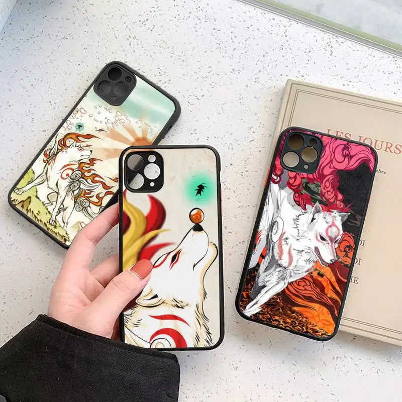 Чехол для телефона с аниме Okami iphone 13 12 11 7 8 plus mini x xs xr pro max матовый прозрачный чехол |
