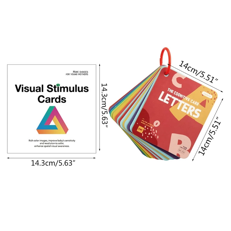 

Black White Colorful Visual Stimulation Learning Activity Cards Newborn Brain Development High Contrast Flashcards Gifts 54DF