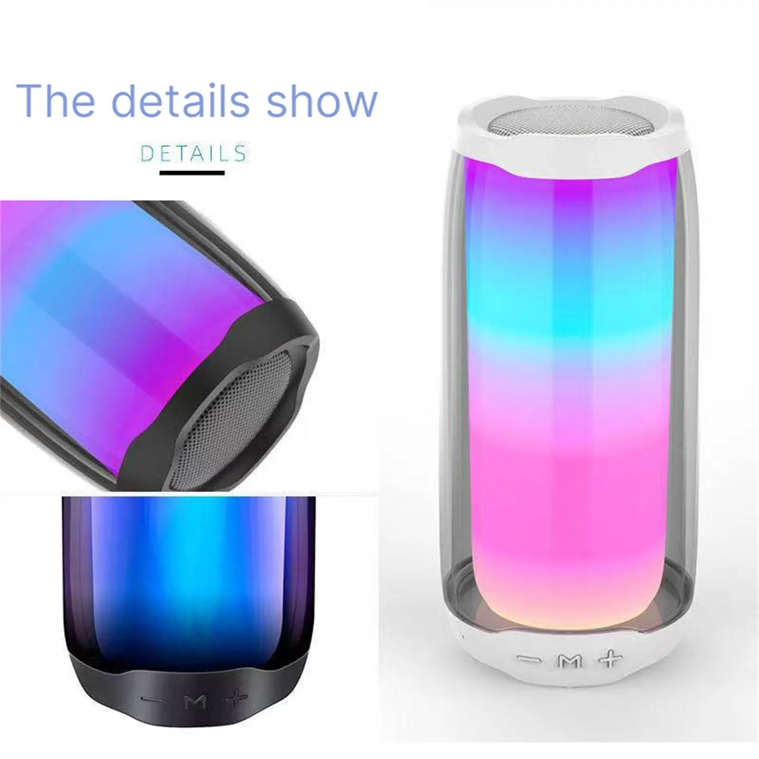 TWS Colorful Light Speaker Portable Bluetooth Outdoor Loundspeaker Subwoofer FM Radio Sound Dazzling LED Lights Desktop Card | Электроника