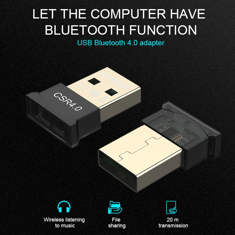 VAORLO USB Bluetooth адаптер Dongle для компьютера ПК беспроводной передатчик 4 0 музыкальный